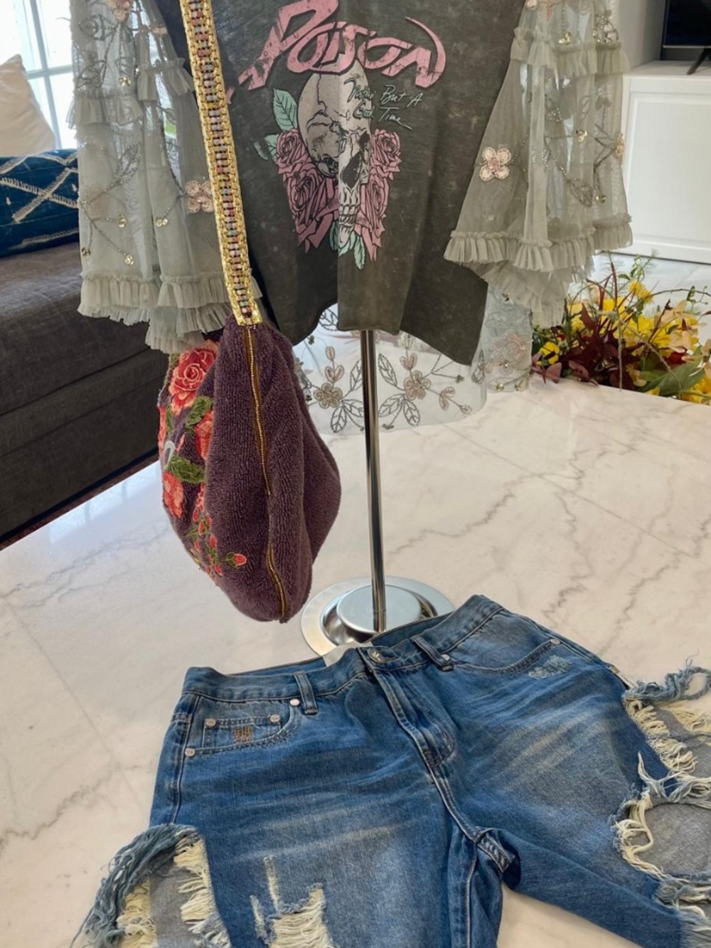 Glamorous Redesigned Rock Band Tee One of a Kind. Gorgeous! - Picture 12 of 14